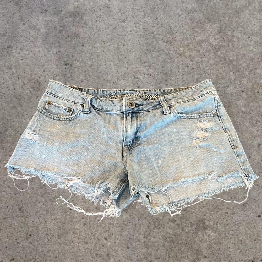 Vintage American Eagle Distressed Denim Cutoff Shorts Blue Cotton Y2K‎ Womens 6